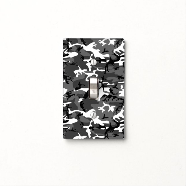 Winter Ice Camo Light Switch Cover (In Situ)