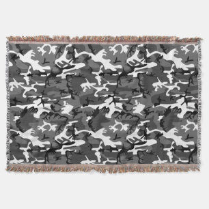 Winter Ice Camo Throw Blanket