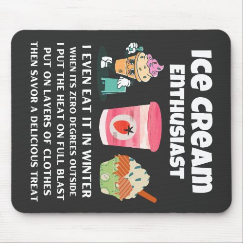 Winter ice cream enthusiast    mouse pad