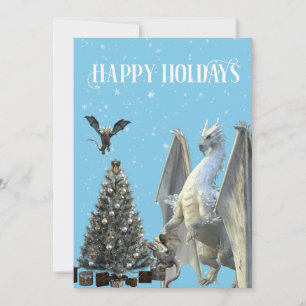 Winter ice Dragon Christmas Happy Holidays Holiday Card