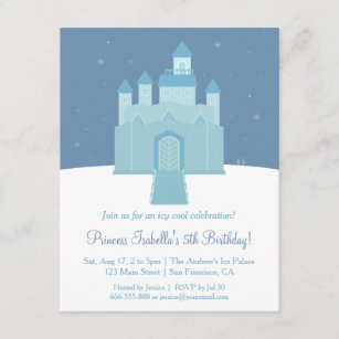 Winter Ice Frozen Palace Princess Birthday Party Invitation