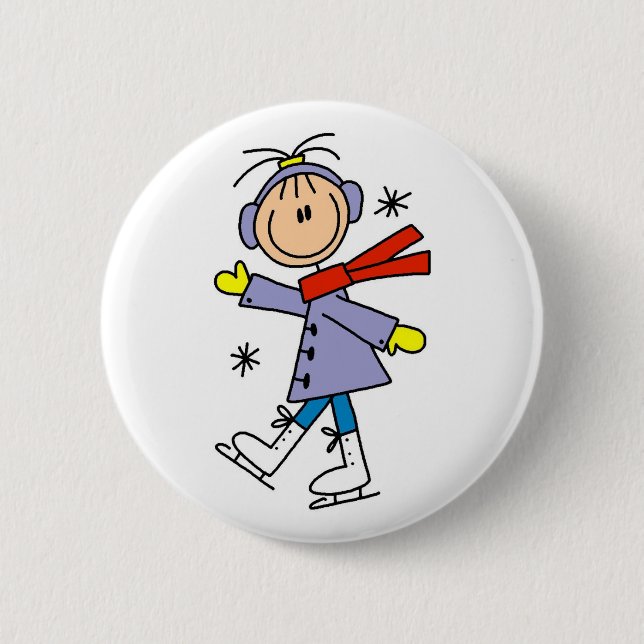 Winter Ice Skating Button (Front)