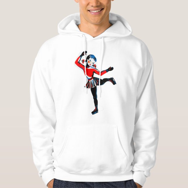 Winter Ice Skating Girl Hoodie (Front)