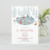 Winter Ice Skating Snow Birthday Party Invitation (Standing Front)