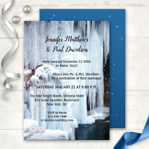 Winter Ice Sparkles Wedding Reception Only Invitation