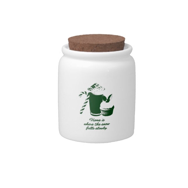 Winter illustration candy jar (Front)