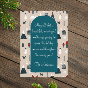 Winter illustration Christmas time card