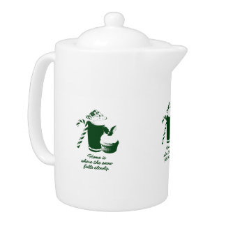 Winter illustration teapot