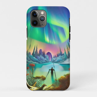 Winter in Alaska Aurora Borealis iPhone 11 Pro Case