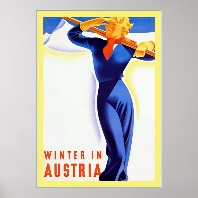 Winter In Austria ~Vintage Travel Poster (Front)