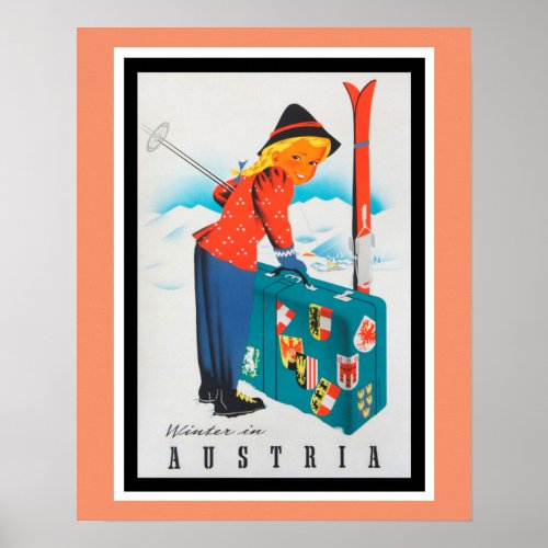 Winter in Austria Vintage Travel Poster