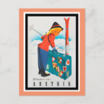 Winter In Austria Vintage Travel Poster Postcard at Zazzle