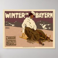 Winter In Bayern Travel Art Restored Vintage Poster