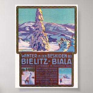 Winter in Bielitz-Biala Vintage Poster 1910