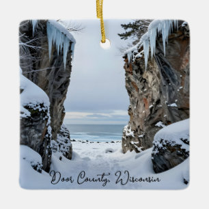 Winter in Door County Wisconsin Souvenir Keepsake Ceramic Ornament