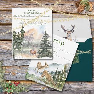 Winter in Evergreen Forest RSVP Card