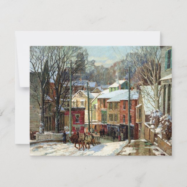 Winter in Gloucester, fine art painting Holiday Card (Front)