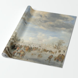 WINTER IN HOLLAND Vintage Christmas Wrapping Paper