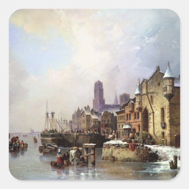 Winter in Konigsberg Square Sticker (Front)