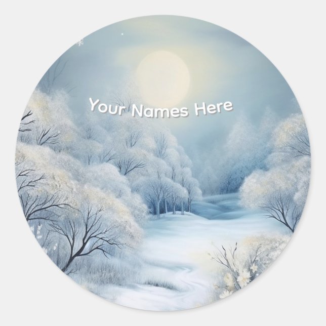 WINTER  in Magical Wonderland Classic Round Sticker (Front)