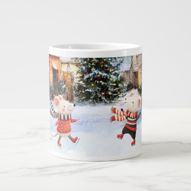 Winter in Mice Town Giant Coffee Mug (Front)