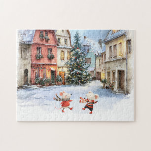Winter in Mice Town Jigsaw Puzzle
