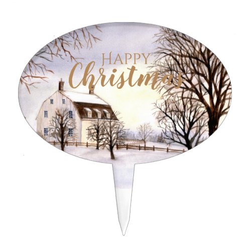 Winter in New England by Farida Greenfield Cake Topper