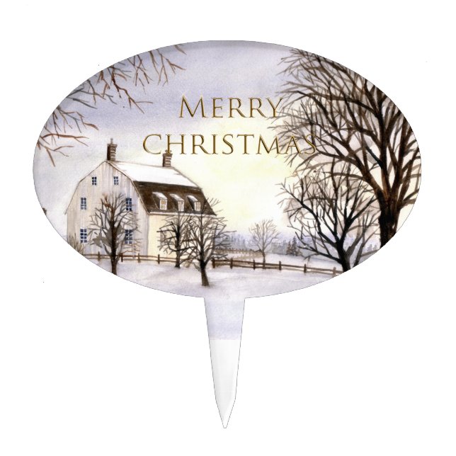 Winter in New England by Farida Greenfield Cake Topper (Front)
