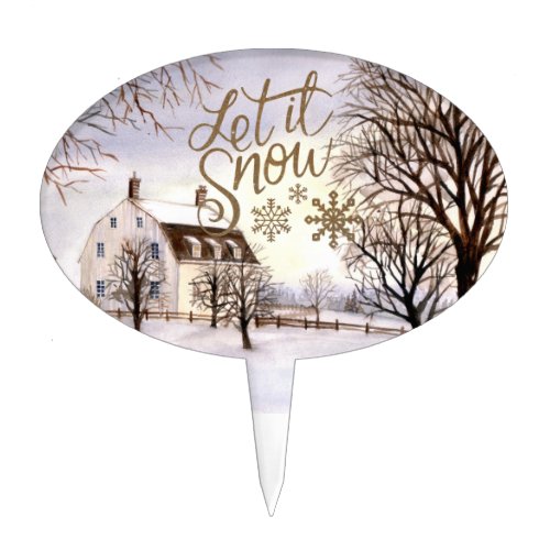 Winter in New England by Farida Greenfield Cake Topper