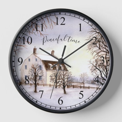 Winter in New England by Farida Greenfield Clock