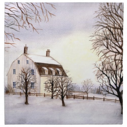 Winter in New England by Farida Greenfield Cloth Napkin