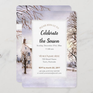 Winter in New England Christmas Festive Invitation