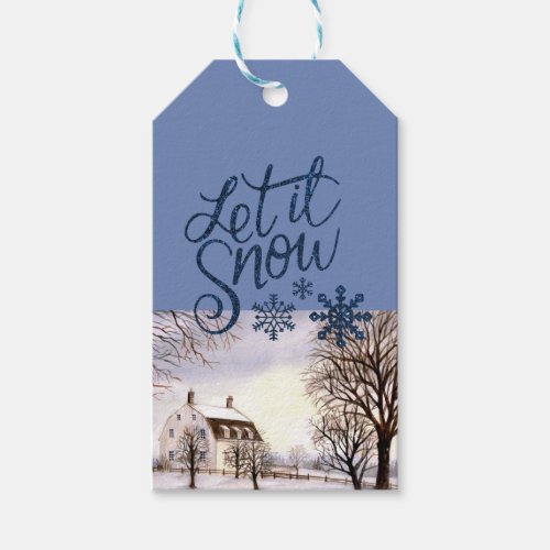 Winter in New England Let It Snow Gift Tags