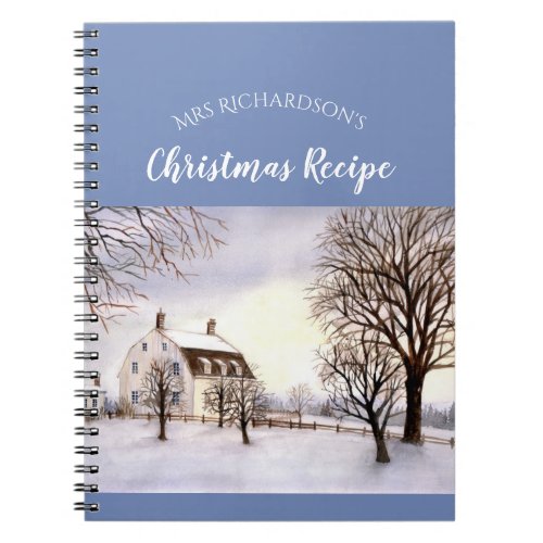 Winter in New England Watercolor Painting Notebook