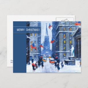 Winter in New York. Christmas  Holiday Postcard