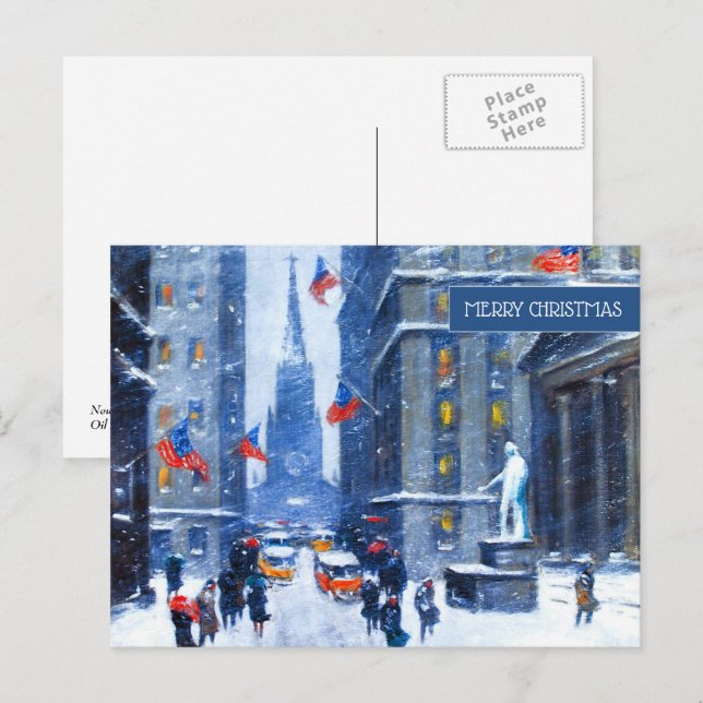 Winter in New York City. Christmas  Holiday Postcard (Front/Back)