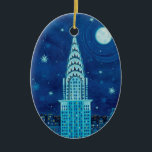 Winter in New York Oval Ornament<br><div class="desc">Winter in New York Oval Ornament. Artwork by maboles. Acrylic on Canvas</div>