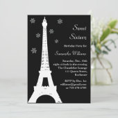 Winter in Paris Birthday Invite black (Standing Front)