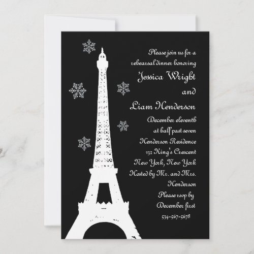 Winter in Paris Rehearsal Dinner Invitation