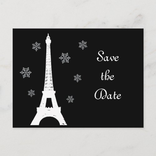 Winter in Paris Save the Date Postcard