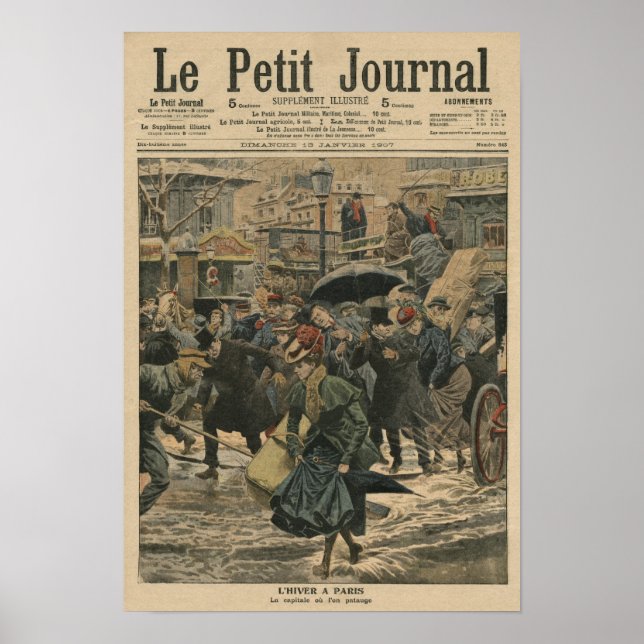 Winter in Paris walking in the mud Poster (Front)