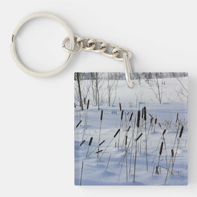 Winter in Quebec, Canada Keychain (Front)