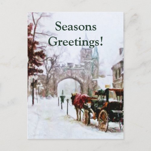 Winter in Quebec City by Shawna Mac Holiday Postcard