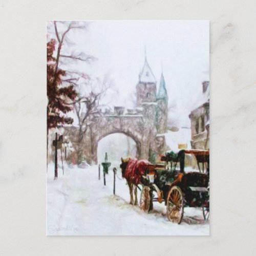 Winter in Quebec City by Shawna Mac Postcard
