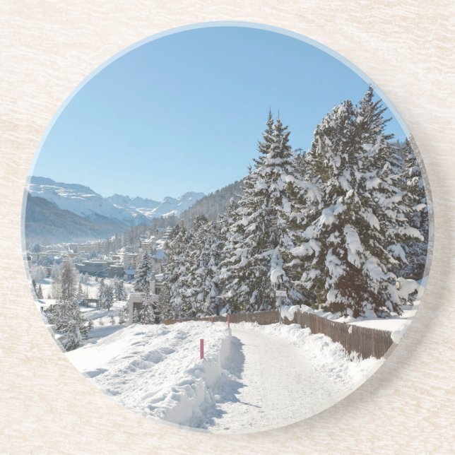 Winter in St. Moritz Drink Coaster (Front)