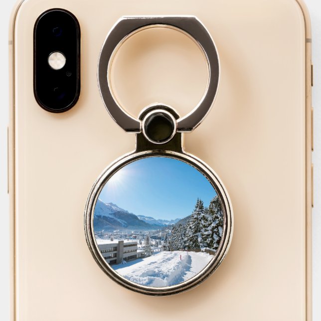 Winter in St. Moritz Phone Ring Stand (Close Up)
