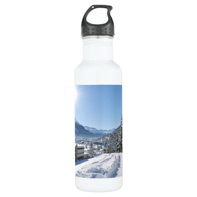 Winter in St. Moritz Water Bottle (Front)