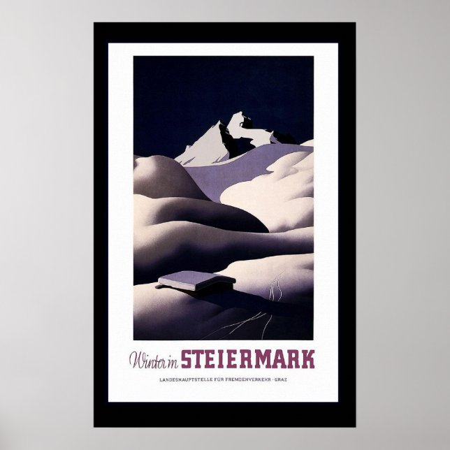 "Winter in Steiermark" Vintage Travel Poster (Front)