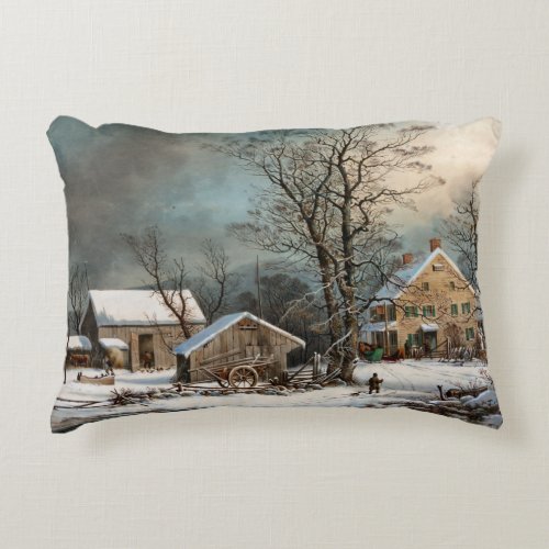 Winter in the Country A cold  Morning Accent Pillow