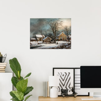 Winter in the Country, A cold  Morning Archival Pr Poster